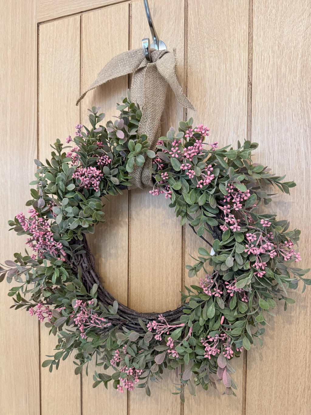 40cm Pink Flower Wreath