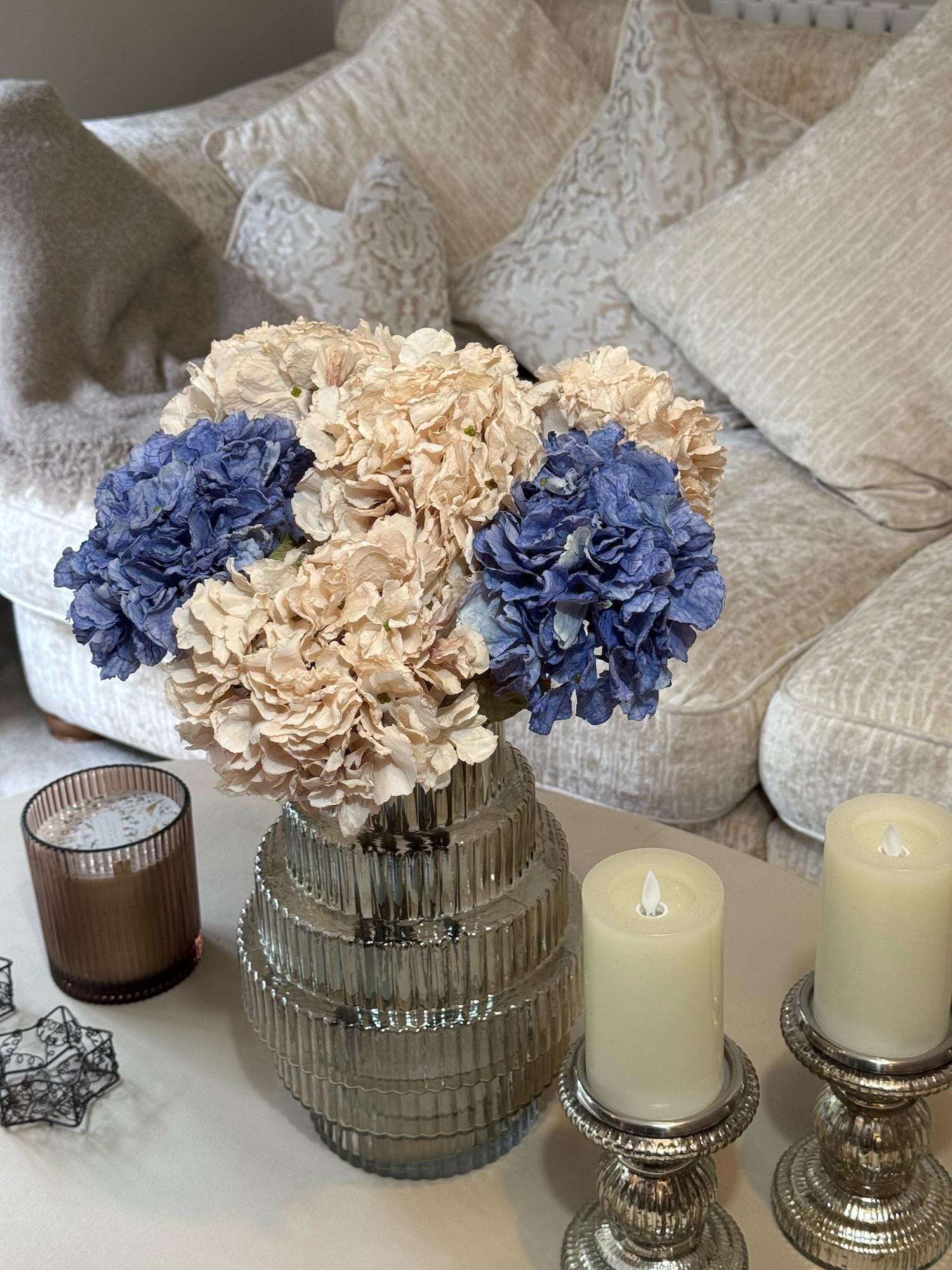 Beige Dried Hydrangeas